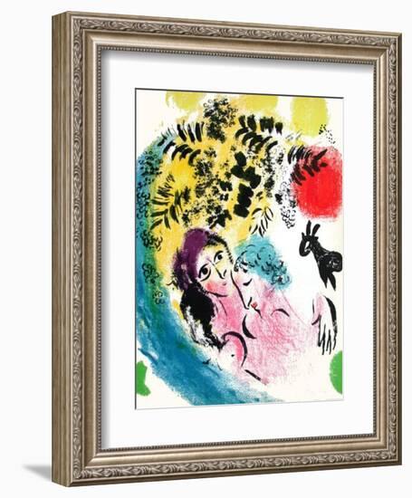 Les Amoureux Au Soleil Rouge-Marc Chagall-Framed Premium Edition