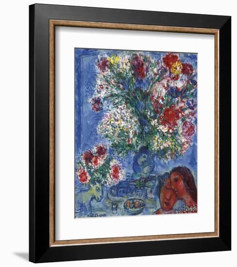 Les Amoureux et Fleurs, 1964-Marc Chagall-Framed Art Print