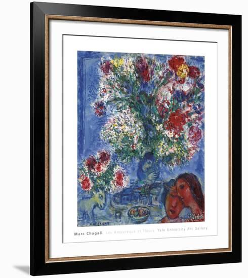 Les Amoureux et Fleurs, 1964-Marc Chagall-Framed Art Print