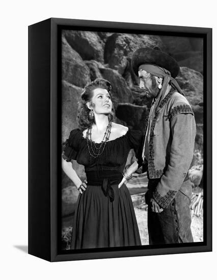 Les Amours by Carmen THE LOVES OF CARMEN by CharlesVidor with Rita Hayworth, 1948 (b/w photo)-null-Framed Stretched Canvas