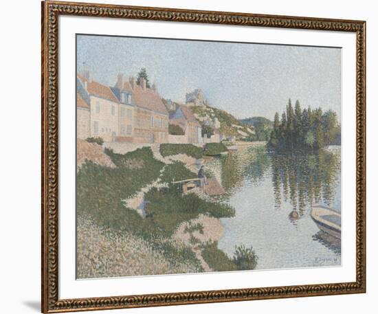 Les Andelys; La Berge, 1886-Paul Signac-Framed Premium Giclee Print