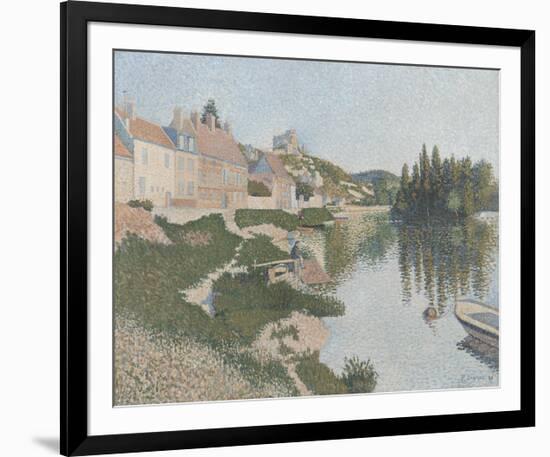 Les Andelys; La Berge, 1886-Paul Signac-Framed Premium Giclee Print