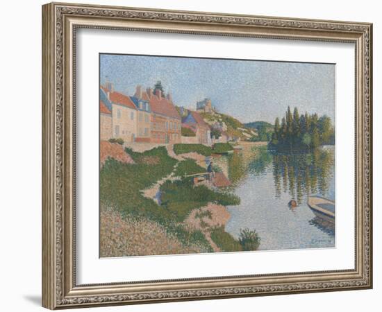 Les Andelys. the Riverbank, 1886-Paul Signac-Framed Giclee Print