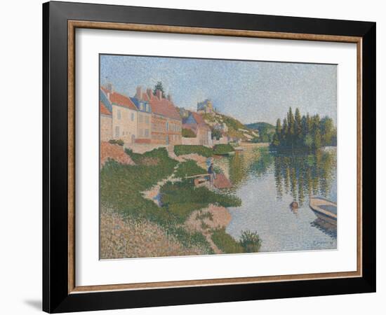 Les Andelys. the Riverbank, 1886-Paul Signac-Framed Giclee Print