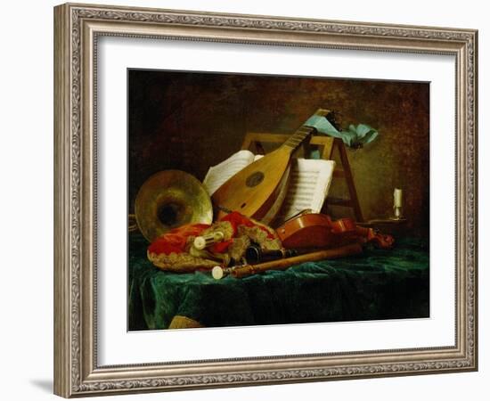 Les attributs de la Musique-the symbols of music, 1770. See also 40-11-13 / 47 Canvas, 88 x 116 cm-Anne Vallayer-coster-Framed Giclee Print