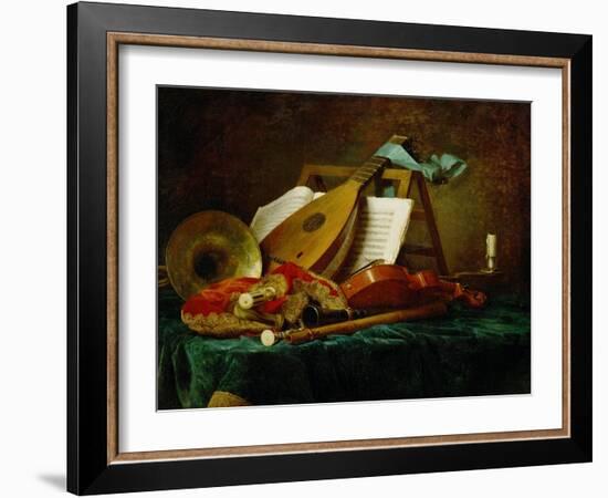 Les attributs de la Musique-the symbols of music, 1770. See also 40-11-13 / 47 Canvas, 88 x 116 cm-Anne Vallayer-coster-Framed Giclee Print