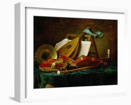 Les attributs de la Musique-the symbols of music, 1770. See also 40-11-13 / 47 Canvas, 88 x 116 cm-Anne Vallayer-coster-Framed Giclee Print