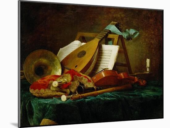 Les attributs de la Musique-the symbols of music, 1770. See also 40-11-13 / 47 Canvas, 88 x 116 cm-Anne Vallayer-coster-Mounted Giclee Print