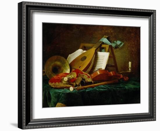 Les attributs de la Musique-the symbols of music, 1770. See also 40-11-13 / 47 Canvas, 88 x 116 cm-Anne Vallayer-coster-Framed Giclee Print