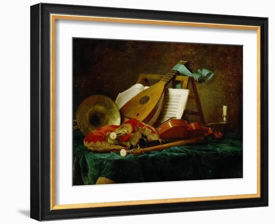 Les attributs de la Musique-the symbols of music, 1770. See also 40-11-13 / 47 Canvas, 88 x 116 cm-Anne Vallayer-coster-Framed Giclee Print