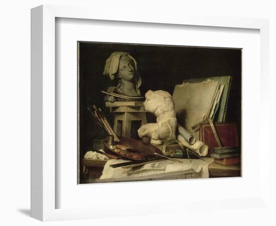 Les Attributs de la peinture, de la sculpture et de l'architecture-Anne Vallayer-coster-Framed Giclee Print