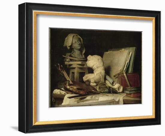 Les Attributs de la peinture, de la sculpture et de l'architecture-Anne Vallayer-coster-Framed Giclee Print