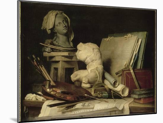 Les Attributs de la peinture, de la sculpture et de l'architecture-Anne Vallayer-coster-Mounted Giclee Print
