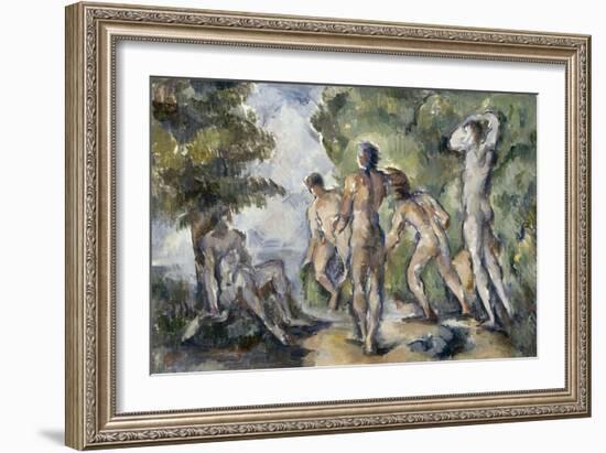 Les baigneurs-Paul Cézanne-Framed Giclee Print