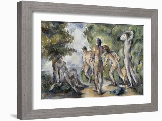 Les baigneurs-Paul Cézanne-Framed Giclee Print