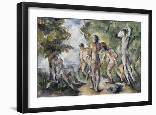 Les baigneurs-Paul Cézanne-Framed Giclee Print