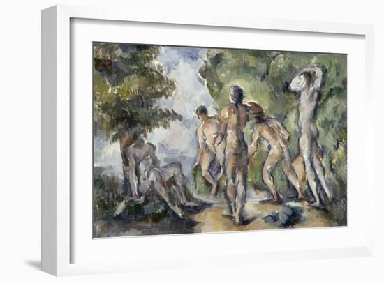 Les baigneurs-Paul Cézanne-Framed Giclee Print