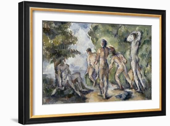 Les baigneurs-Paul Cézanne-Framed Giclee Print
