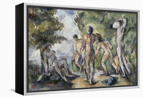 Les baigneurs-Paul Cézanne-Framed Premier Image Canvas