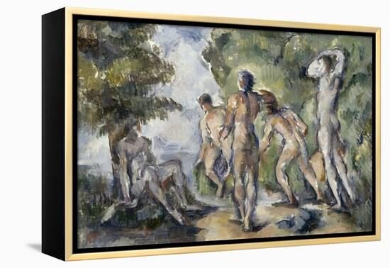 Les baigneurs-Paul Cézanne-Framed Premier Image Canvas