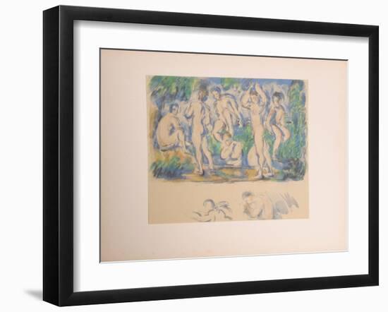 Les Baigneuses, Plate 5-Paul Cezanne-Framed Collectable Print
