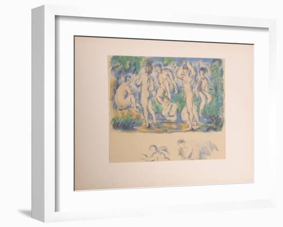 Les Baigneuses, Plate 5-Paul Cezanne-Framed Collectable Print