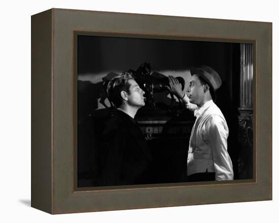 Les Bas Fonds by JeanRenoir with Jean Gab Louis Jouvet, 1936 (b/w photo)-null-Framed Stretched Canvas