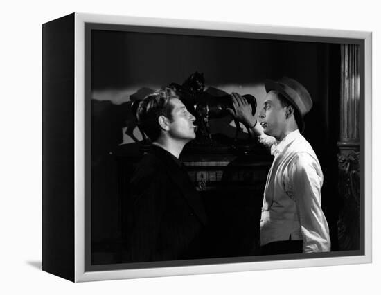 Les Bas Fonds by JeanRenoir with Jean Gab Louis Jouvet, 1936 (b/w photo)-null-Framed Stretched Canvas