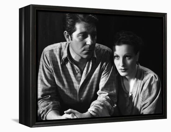 Les Bas Fonds by JeanRenoir with Jean Gabin and Junie Astor, 1936 (b/w photo)-null-Framed Stretched Canvas