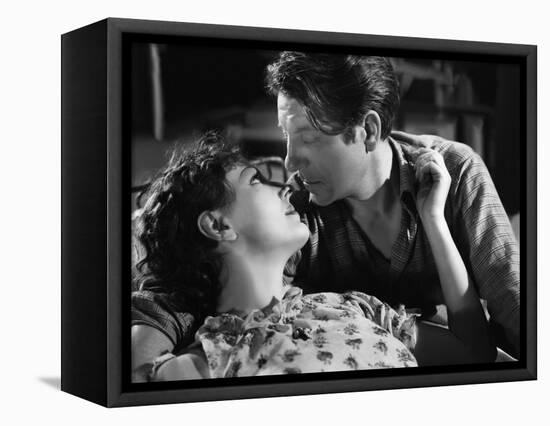 Les Bas Fonds by JeanRenoir with Junie Astor and Jean Gab 1936 (b/w photo)-null-Framed Stretched Canvas