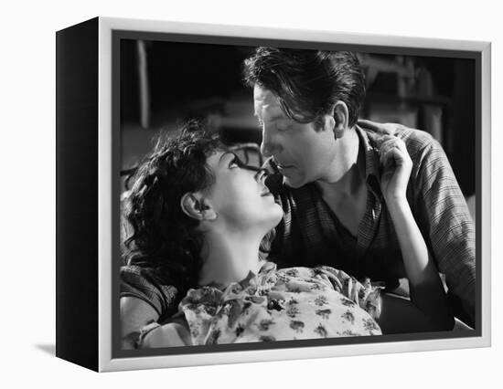 Les Bas Fonds by JeanRenoir with Junie Astor and Jean Gab 1936 (b/w photo)-null-Framed Stretched Canvas