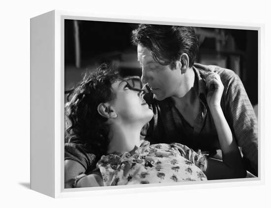 Les Bas Fonds by JeanRenoir with Junie Astor and Jean Gab 1936 (b/w photo)-null-Framed Stretched Canvas