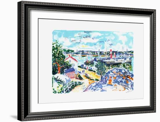 Les bâteaux à quai-Jean-claude Picot-Framed Collectable Print