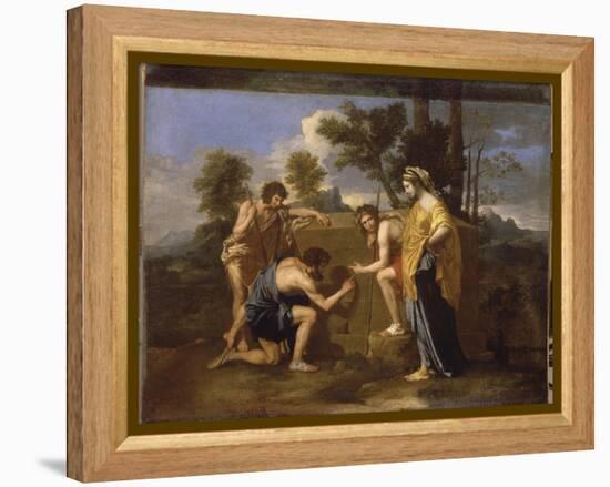 Les Bergers d'Arcadie dit aussi "Et in Arcadia Ego"-Nicolas Poussin-Framed Premier Image Canvas