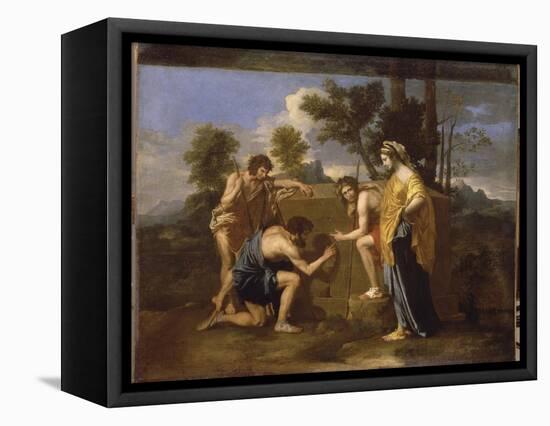 Les Bergers d'Arcadie dit aussi "Et in Arcadia Ego"-Nicolas Poussin-Framed Premier Image Canvas