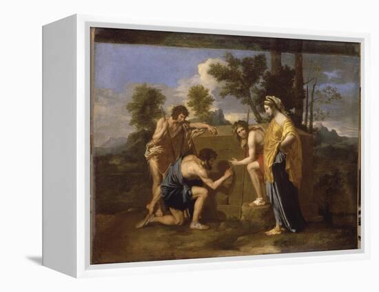 Les Bergers d'Arcadie dit aussi "Et in Arcadia Ego"-Nicolas Poussin-Framed Premier Image Canvas