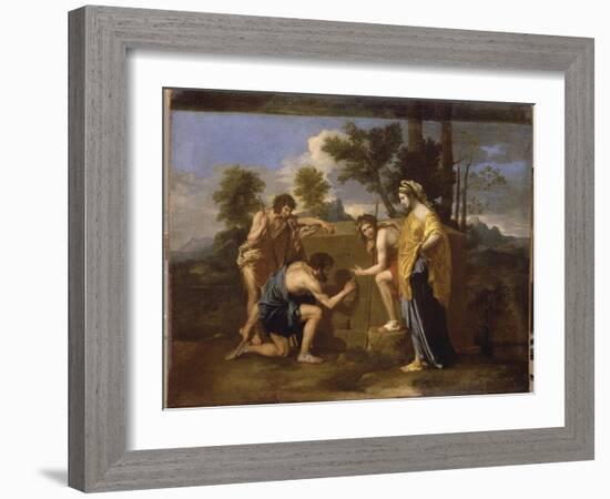 Les Bergers d'Arcadie dit aussi "Et in Arcadia Ego"-Nicolas Poussin-Framed Giclee Print