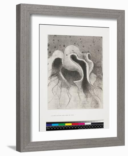 Les Bêtes De La Mer Rondes Comme Des Outres, 1896 (Litho, Carbon Ink on Paper)-Odilon Redon-Framed Giclee Print