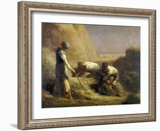 Les botteleurs de foin-Jean-Fran?ois Millet-Framed Giclee Print