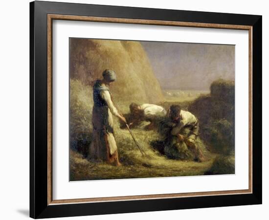 Les botteleurs de foin-Jean-Fran?ois Millet-Framed Giclee Print