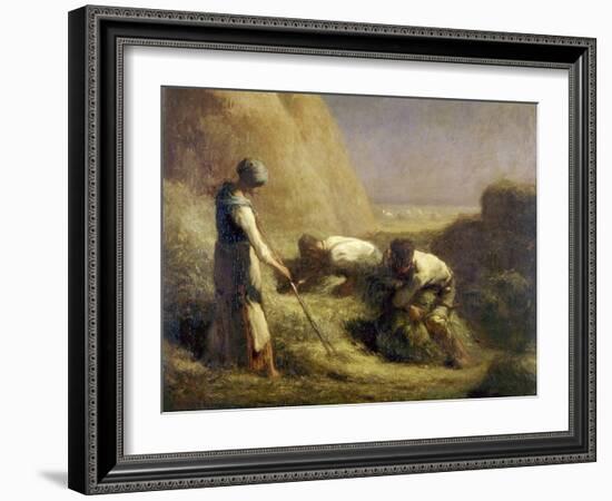 Les botteleurs de foin-Jean-Fran?ois Millet-Framed Giclee Print