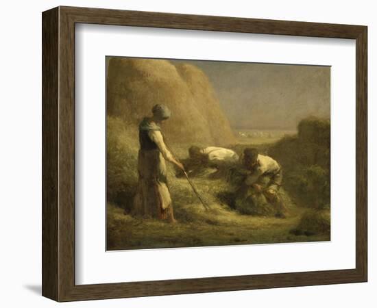 Les Botteleurs de foin-Jean-Fran?ois Millet-Framed Giclee Print