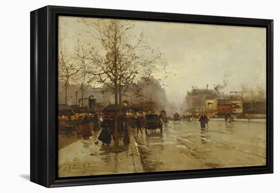 Les Boulevards, Paris-Eugene Galien-Laloue-Framed Premier Image Canvas