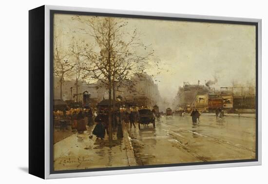 Les Boulevards, Paris-Eugene Galien-Laloue-Framed Premier Image Canvas