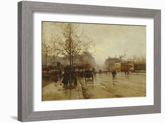 Les Boulevards, Paris-Eugene Galien-Laloue-Framed Giclee Print