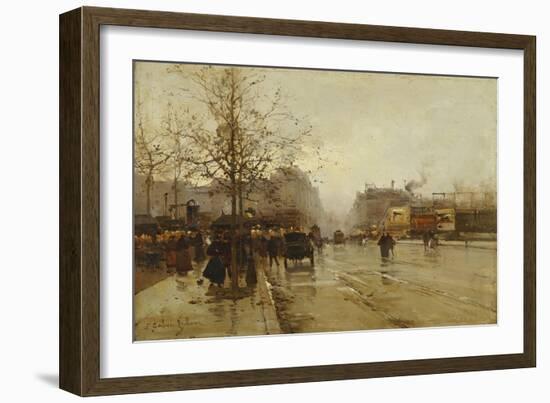 Les Boulevards, Paris-Eugene Galien-Laloue-Framed Giclee Print