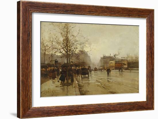 Les Boulevards, Paris-Eugene Galien-Laloue-Framed Giclee Print