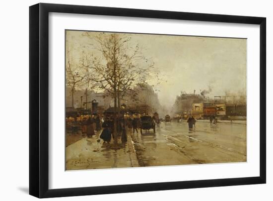 Les Boulevards, Paris-Eugene Galien-Laloue-Framed Giclee Print