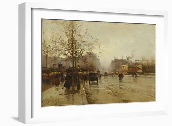 Les Boulevards, Paris-Eugene Galien-Laloue-Framed Giclee Print