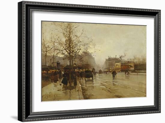 Les Boulevards, Paris-Eugene Galien-Laloue-Framed Giclee Print